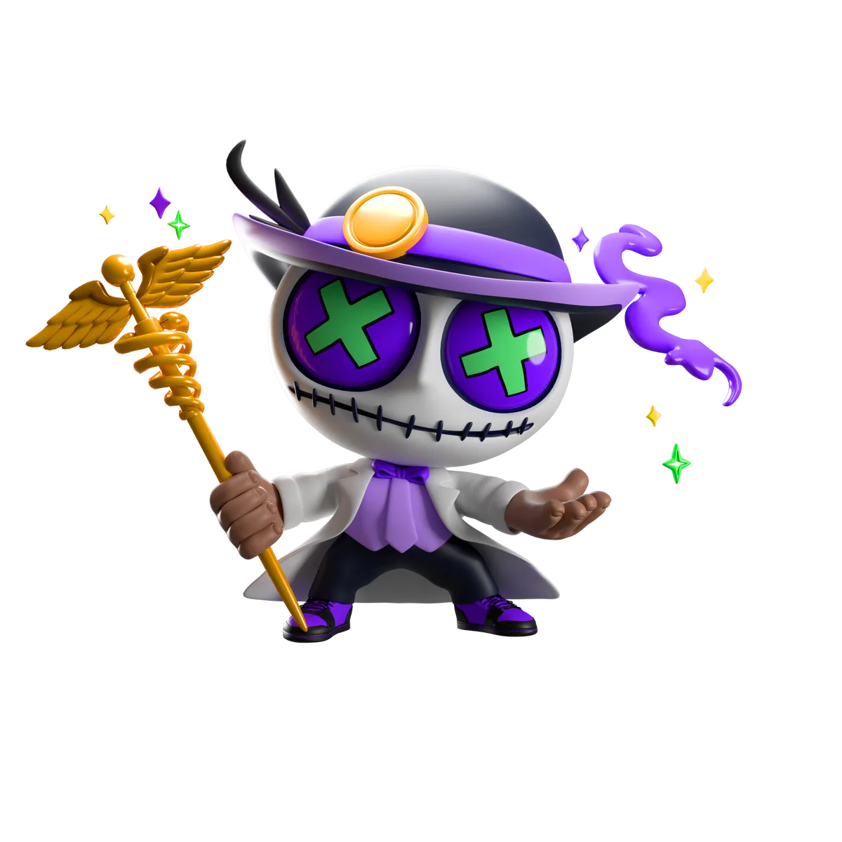 Doc Hudu, the voodoo mystic mascot of HuduRX